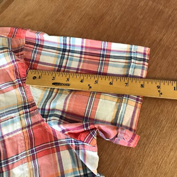 Izod Saltwater Relaxed Classics Shirt Men XL Orange Plaid Button Down Pocket - Picture 8 of 12